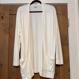 Barefoot Dreams Cream Cozy Chic ultra Lite Cardigan Womens L loungewear Resort